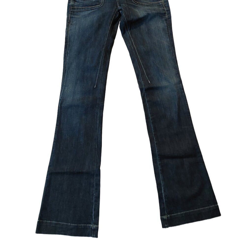 G-Star 3301 Speed Bell Cut Flare Trash Wash Blue Denim Jeans Sz 26 x 35 NWT - Picture 3 of 10